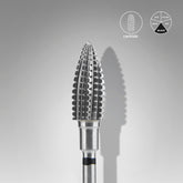 Mũi mài móng hợp kim hình nón thông EXPERT vạch đen - độ cứng cao, đường kính đầu 6 mm, chiều dài đầu mài 14 mm.