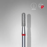 Mũi mài móng kim cương hình trụ tròn EXPERT vạch đỏ, đường kính đầu 2,3 mm, chiều dài đầu mài 8 mm