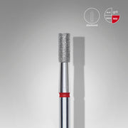 STALEKS EXPERT Diamond nail drill bit cylinder red, head diameter 2,5 mm, working part 6 mm