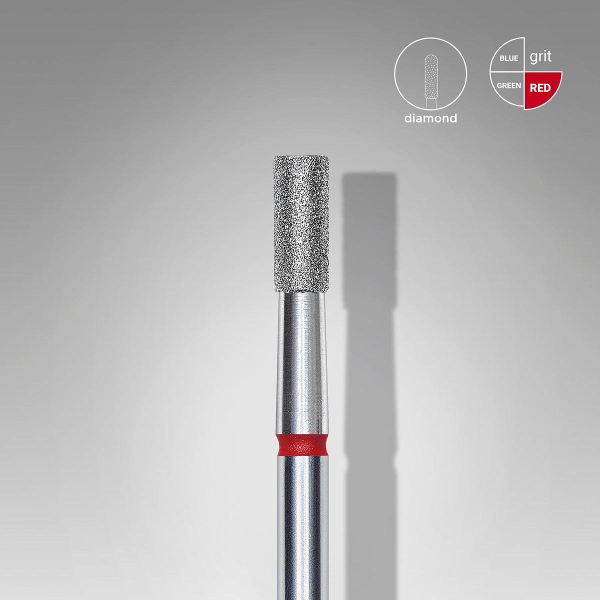 STALEKS EXPERT Diamond nail drill bit cylinder red, head diameter 2,5 mm, working part 6 mm