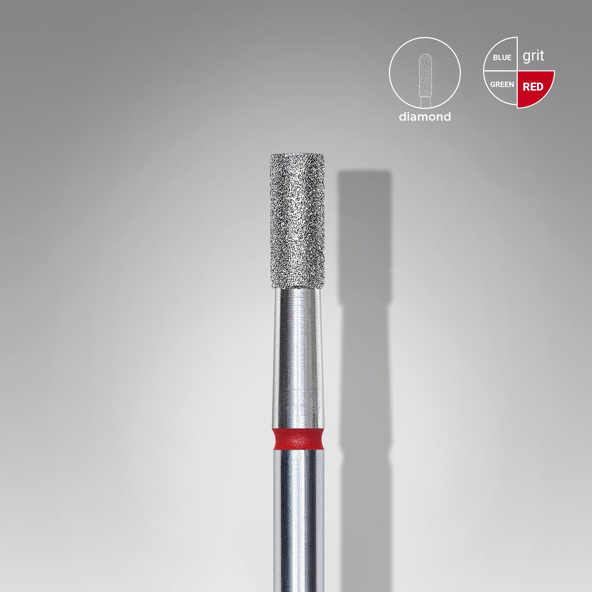 STALEKS EXPERT Diamond nail drill bit cylinder red, head diameter 2,5 mm, working part 6 mm