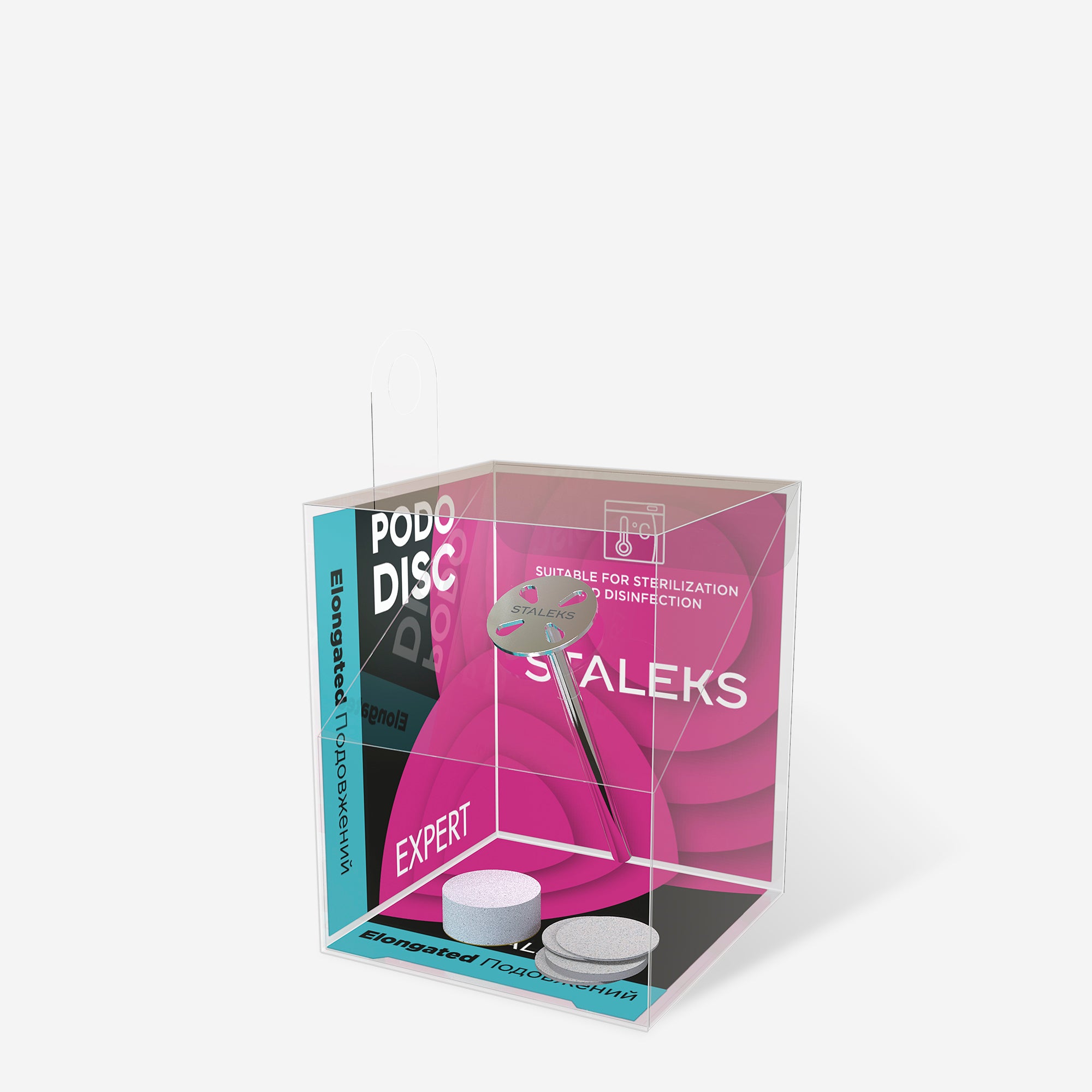 STALEKS EXPERT PODODISC XS Disco de pedicura alargado con limas reemplazables, grano 180, 10 mm (5 uds.)