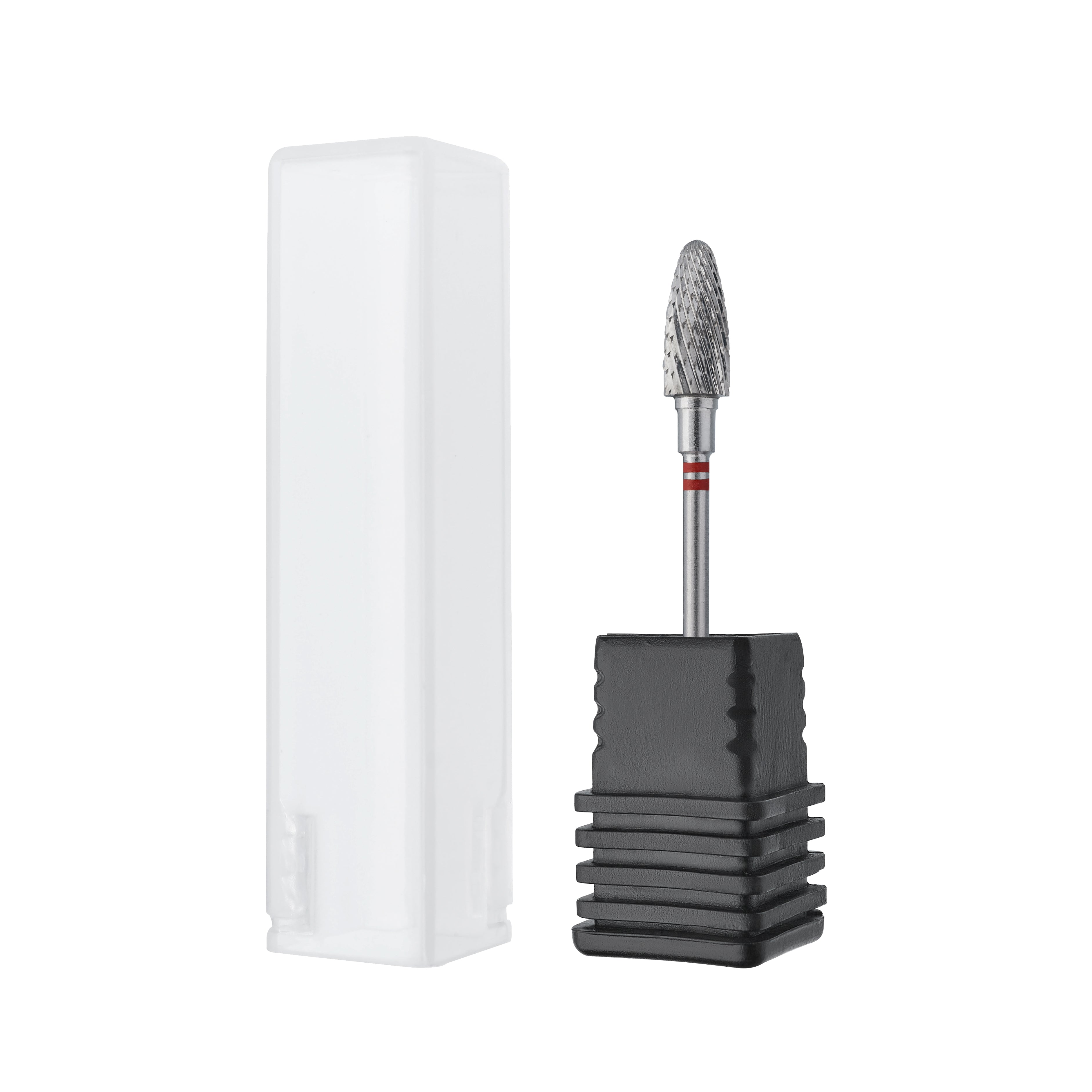 STALEKS EXPERT Carbide nail drill bit for left-handed users corn red, head diameter 6 mm, working part 14 mm