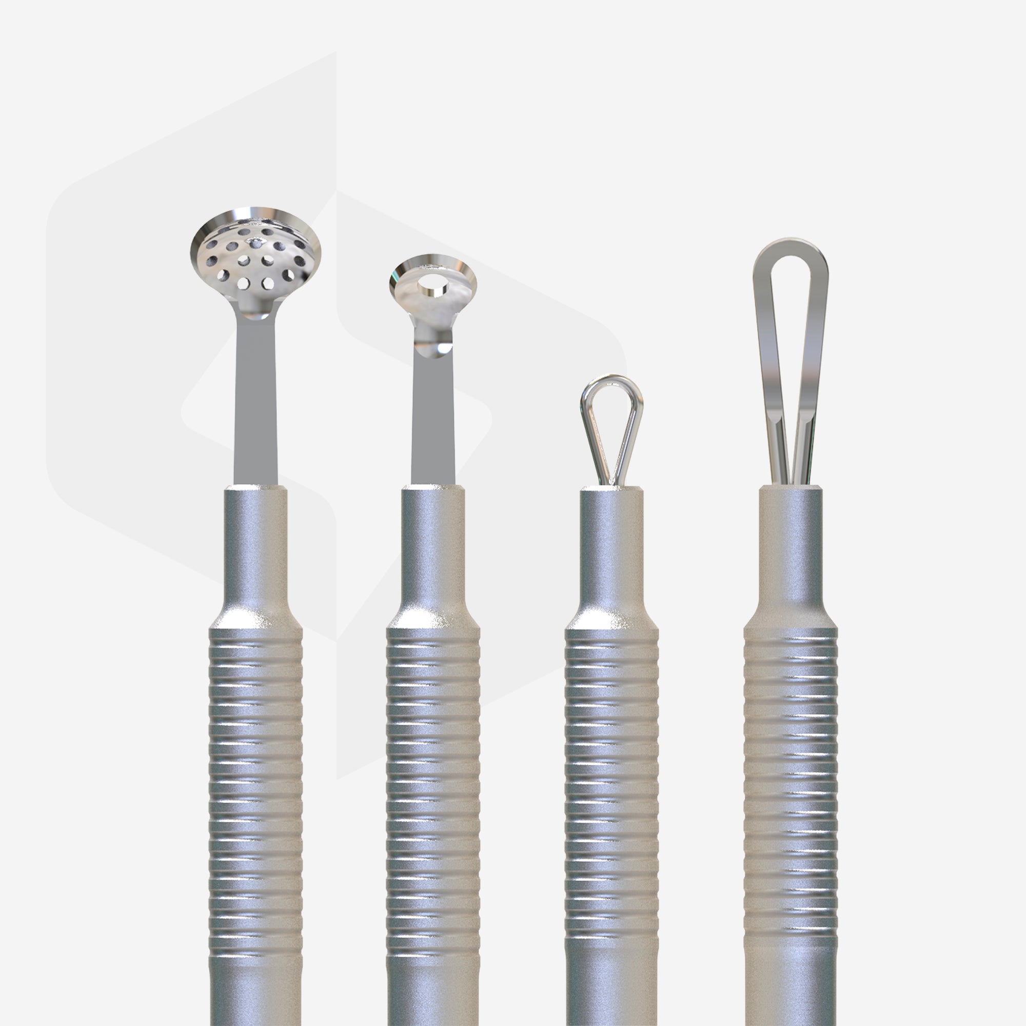 Cosmetology toolset "Clean Skin" BEAUTY & CARE 30 (Uno spoon, round tool with 19 holes and double-ended loop)