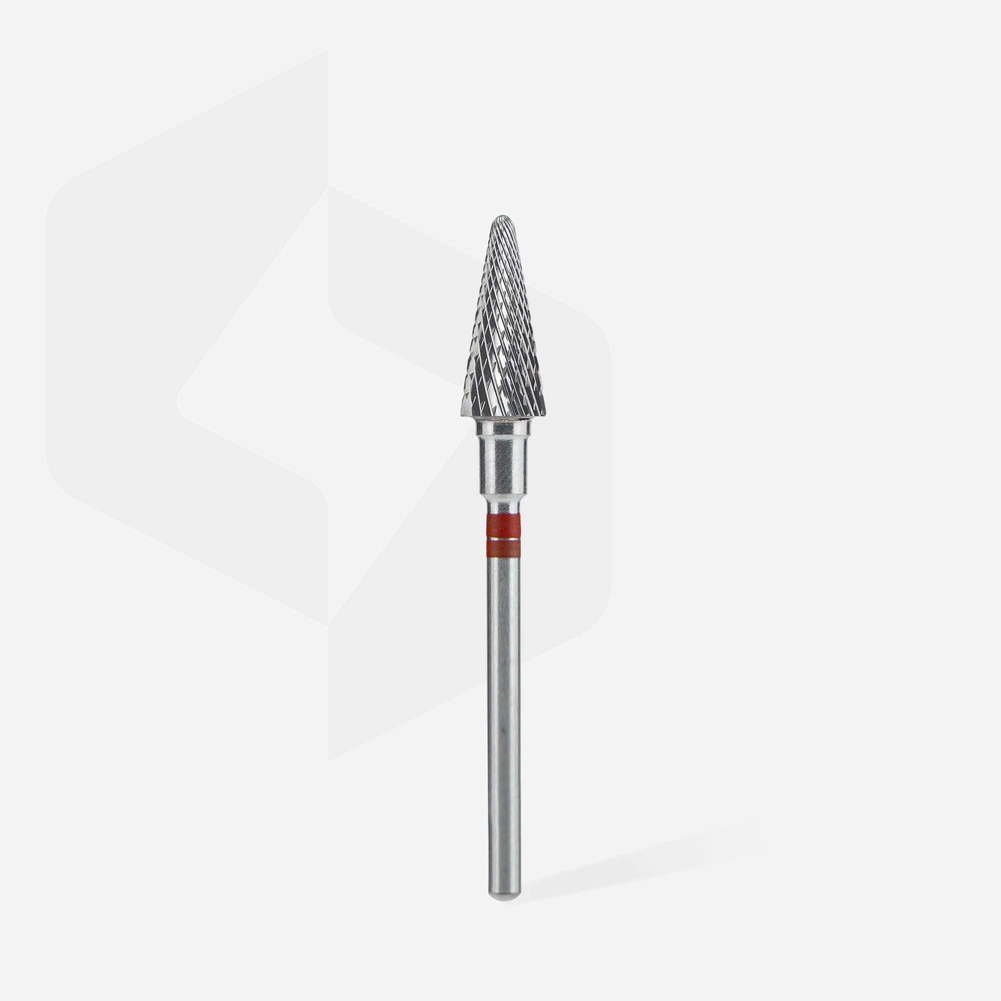 STALEKS EXPERT Carbide nail drill bit for left-handed users cone red, head diameter 6 mm, working part 14 mm