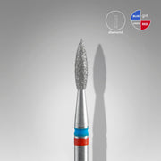STALEKS EXPERT Fresa diamantada DUO «Llama» rojo-azul, diámetro 2,1 mm, parte de trabajo 8 mm