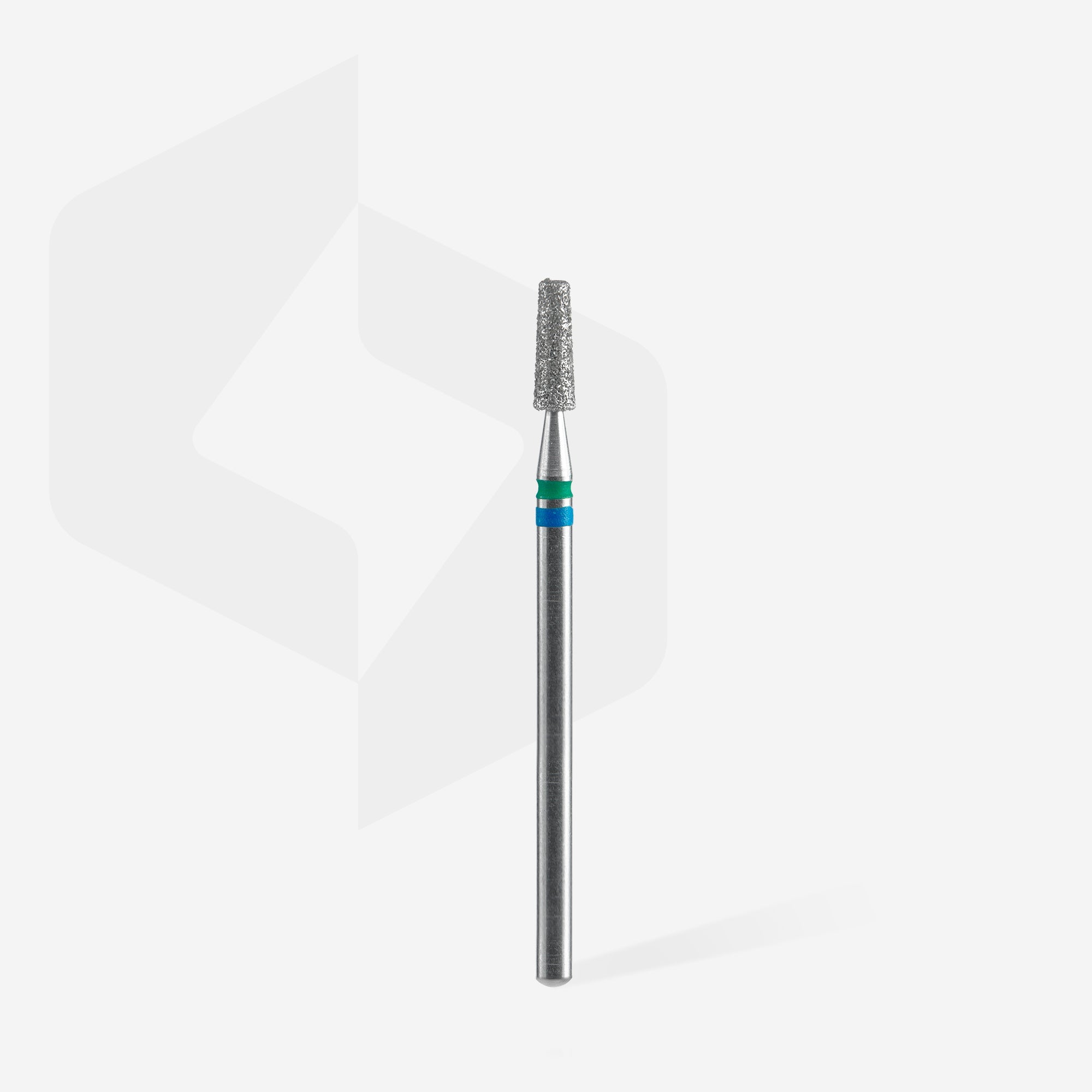 STALEKS EXPERT Diamond nail drill bit DUO cone blue-green, head diameter 2,5 mm, working part 8 mm