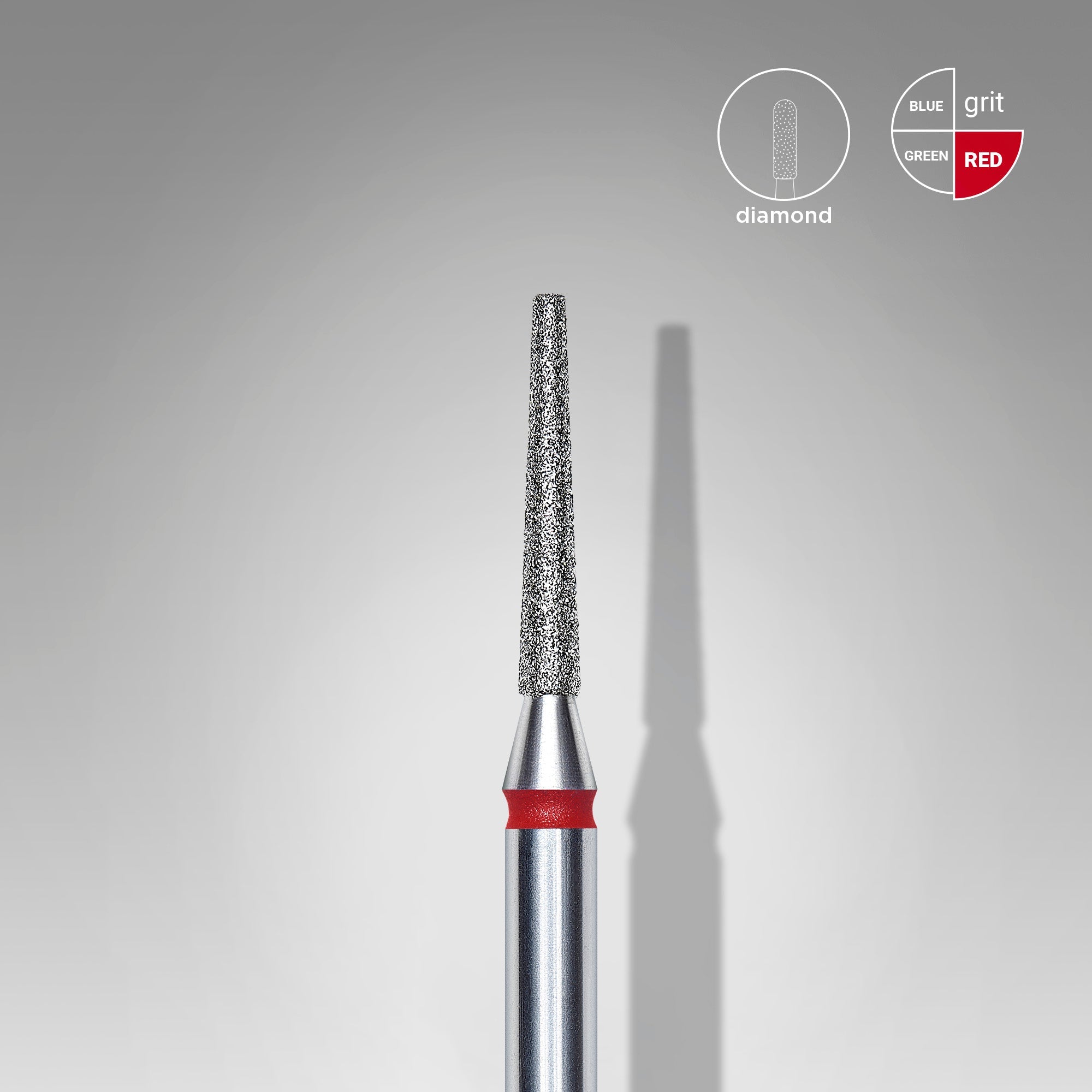 STALEKS EXPERT Diamond nail drill bit frustum red, head diameter 1,6 mm, working part 10 mm