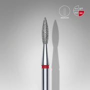 Mũi mài móng kim cương hình ngọn lửa EXPERT vạch đỏ, đường kính đầu 2,1 mm, chiều dài đầu mài 8 mm
