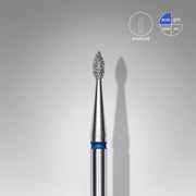 STALEKS EXPERT Fresa diamantada en forma de gota azul, diámetro 1,6 mm, parte de trabajo 4 mm