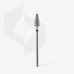 Diamond nail drill bit rounded pear blue EXPERT head diameter 5 mm / working part 12 mm