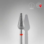 STALEKS EXPERT Diamond nail drill bit rounded pear red, head diameter 5 mm, working part 12 mm