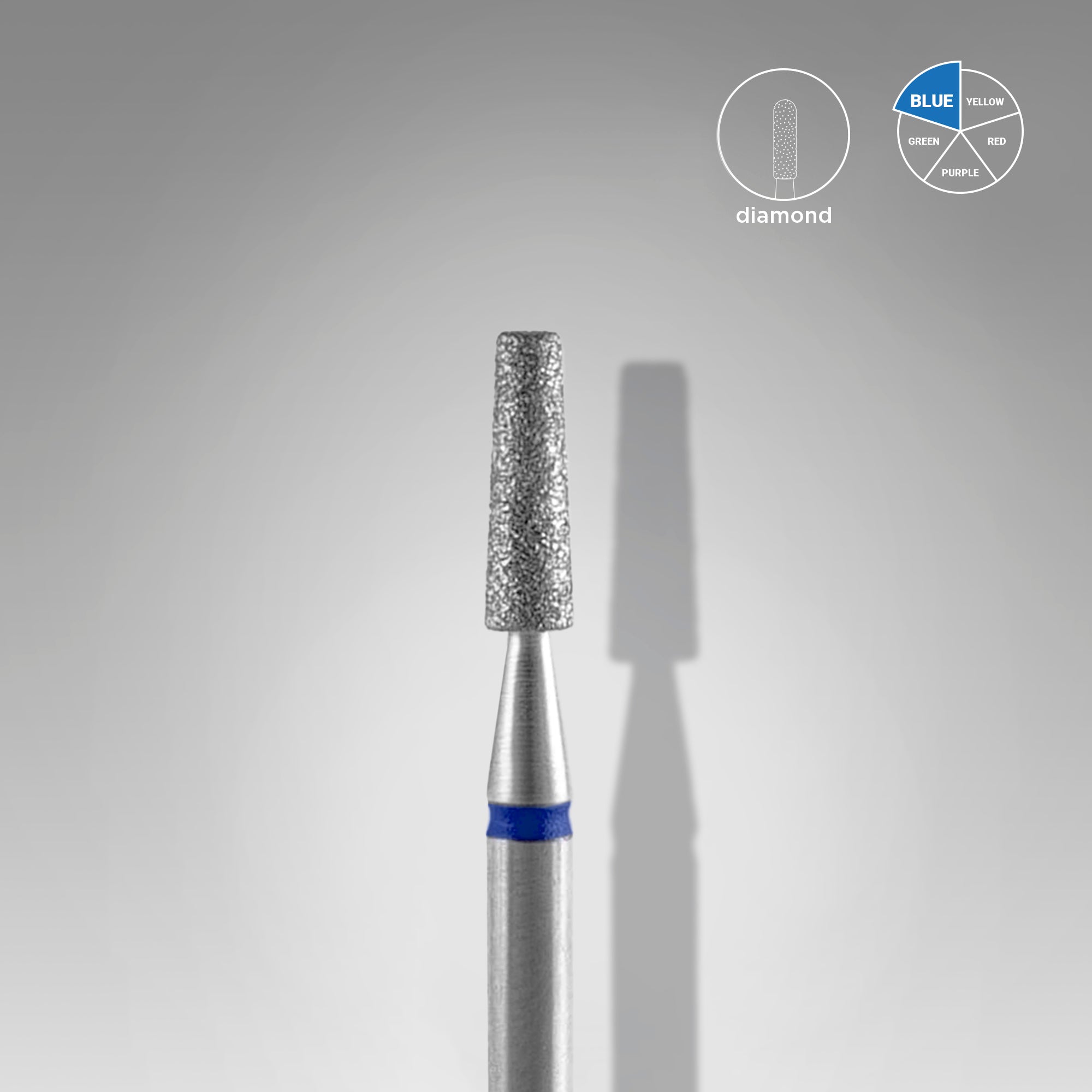STALEKS EXPERT Diamond nail drill bit frustum blue, head diameter 2,5 mm, working part 8 mm