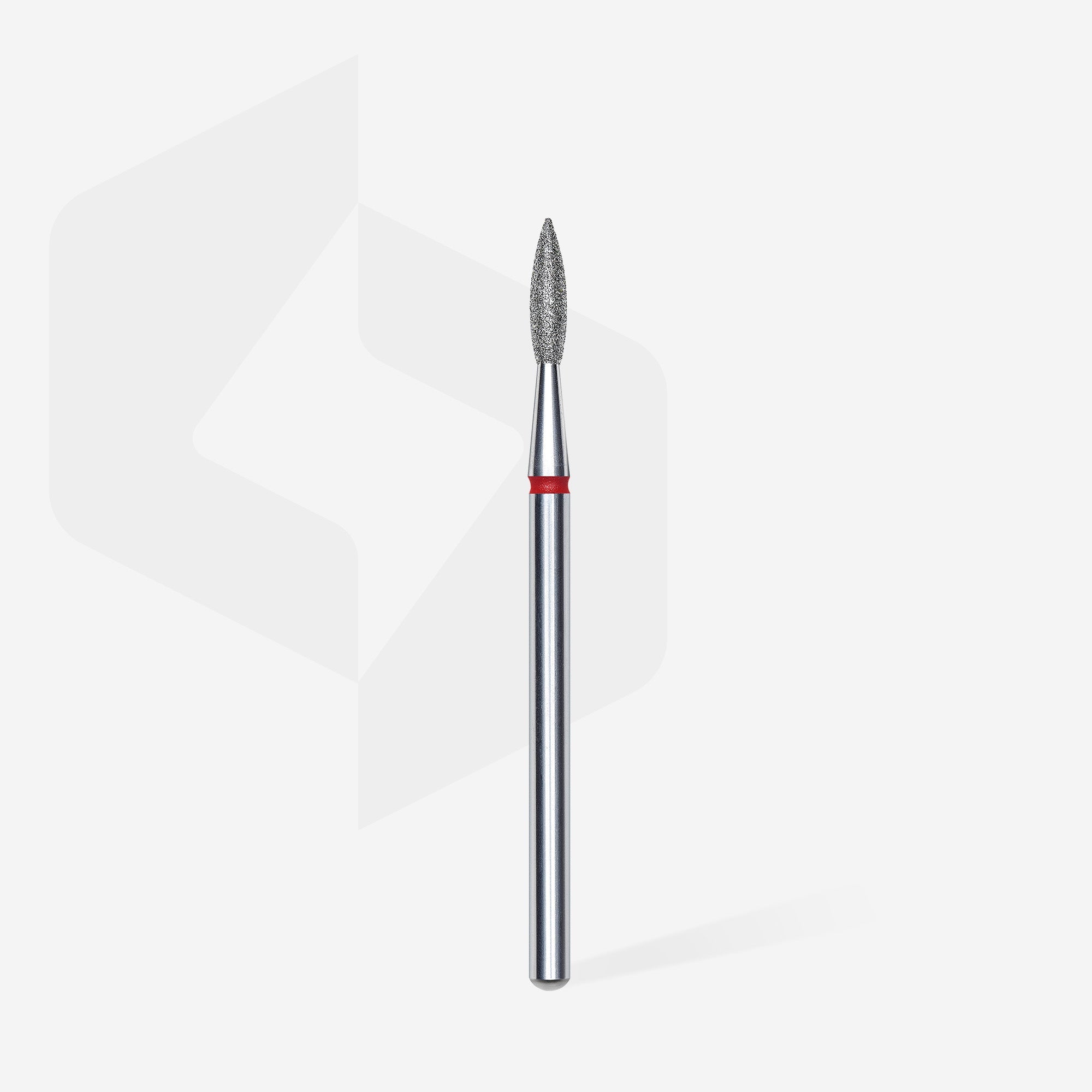 STALEKS EXPERT Diamond nail drill bit pointed flame red, head diameter 2,1 mm, working part 8 mm