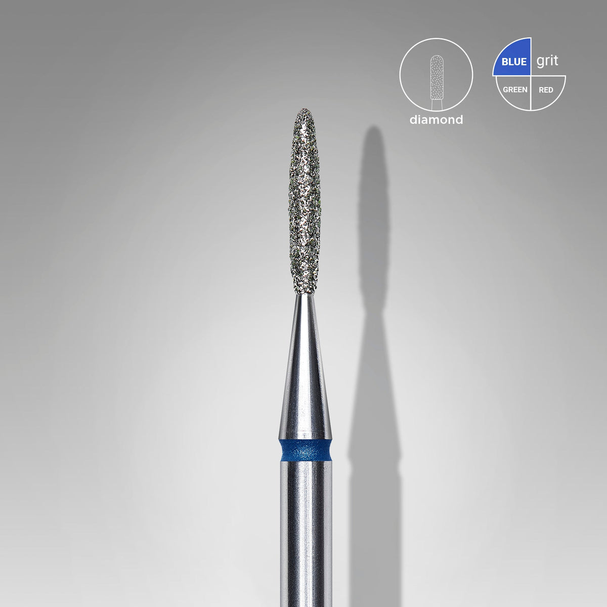 STALEKS EXPERT Fresa diamantada «Llama» azul, diámetro 1,4 mm, parte de trabajo 8 mm