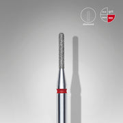 STALEKS EXPERT Diamond nail drill bit rounded cylinder red, head diameter 1,4 mm, working part 8 mm