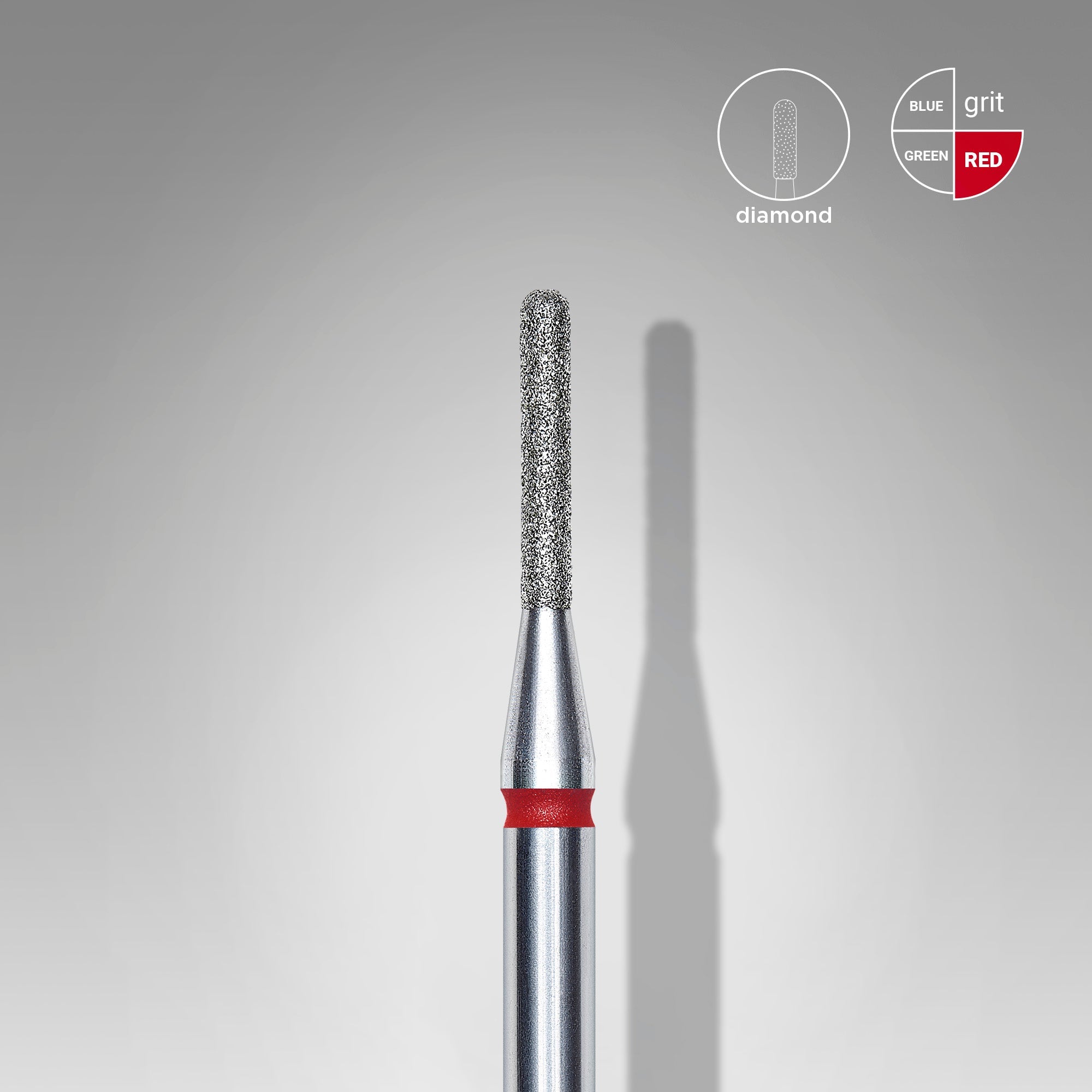 STALEKS EXPERT Diamond nail drill bit rounded cylinder red, head diameter 1,4 mm, working part 8 mm