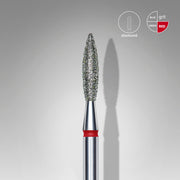 STALEKS EXPERT Fresa diamantada «Llama» roja, diámetro 2,3 mm, parte de trabajo 10 mm