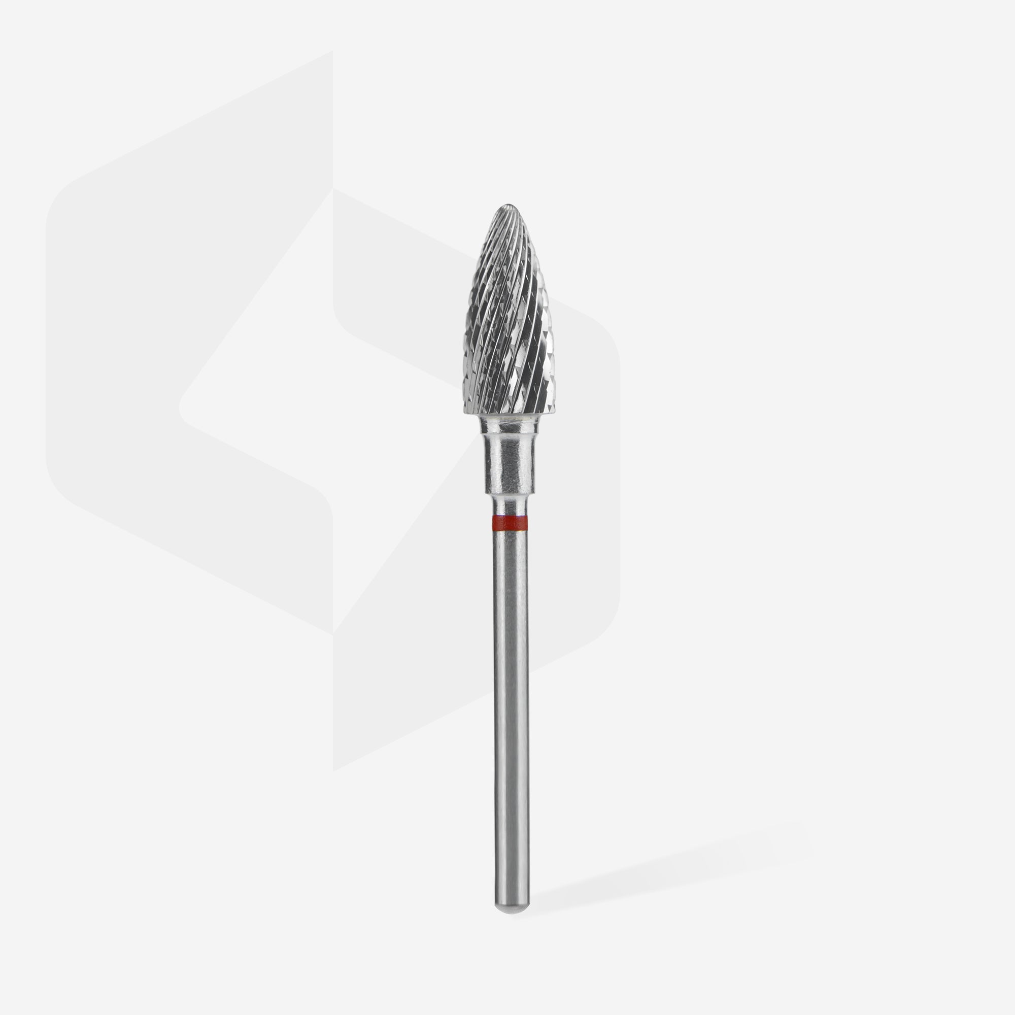STALEKS EXPERT Carbide nail drill bit pine cone red, head diameter 6 mm, working part 14 mm