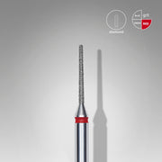 STALEKS EXPERT Diamond nail drill bit needle red, head diameter 1 mm, working part 10 mm