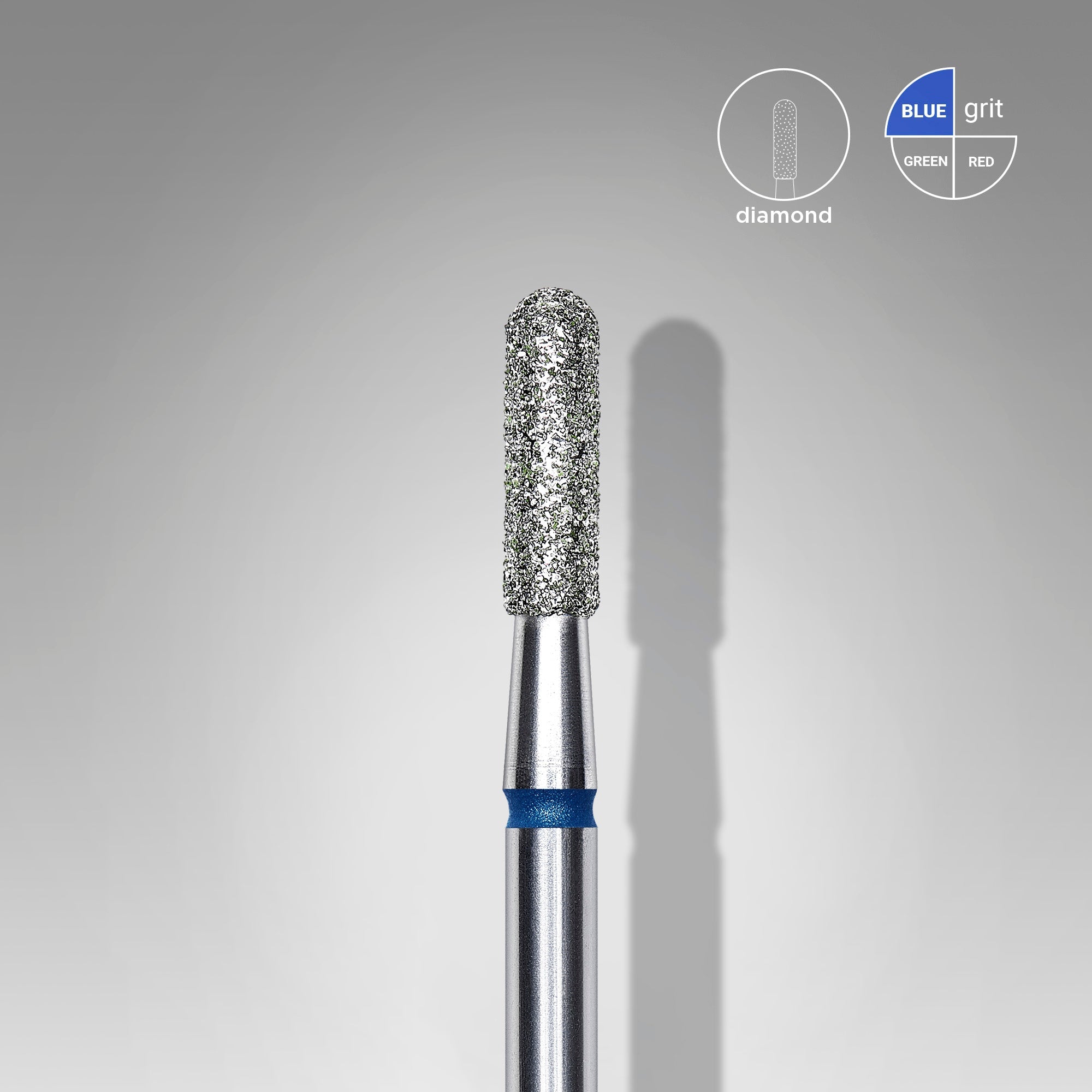 STALEKS EXPERT Diamond nail drill bit rounded cylinder blue, head diameter 2,3 mm, working part 8 mm