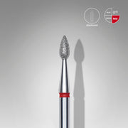 STALEKS EXPERT Fresa diamantada en forma de gota roja, diámetro 2,3 mm, parte de trabajo 5 mm