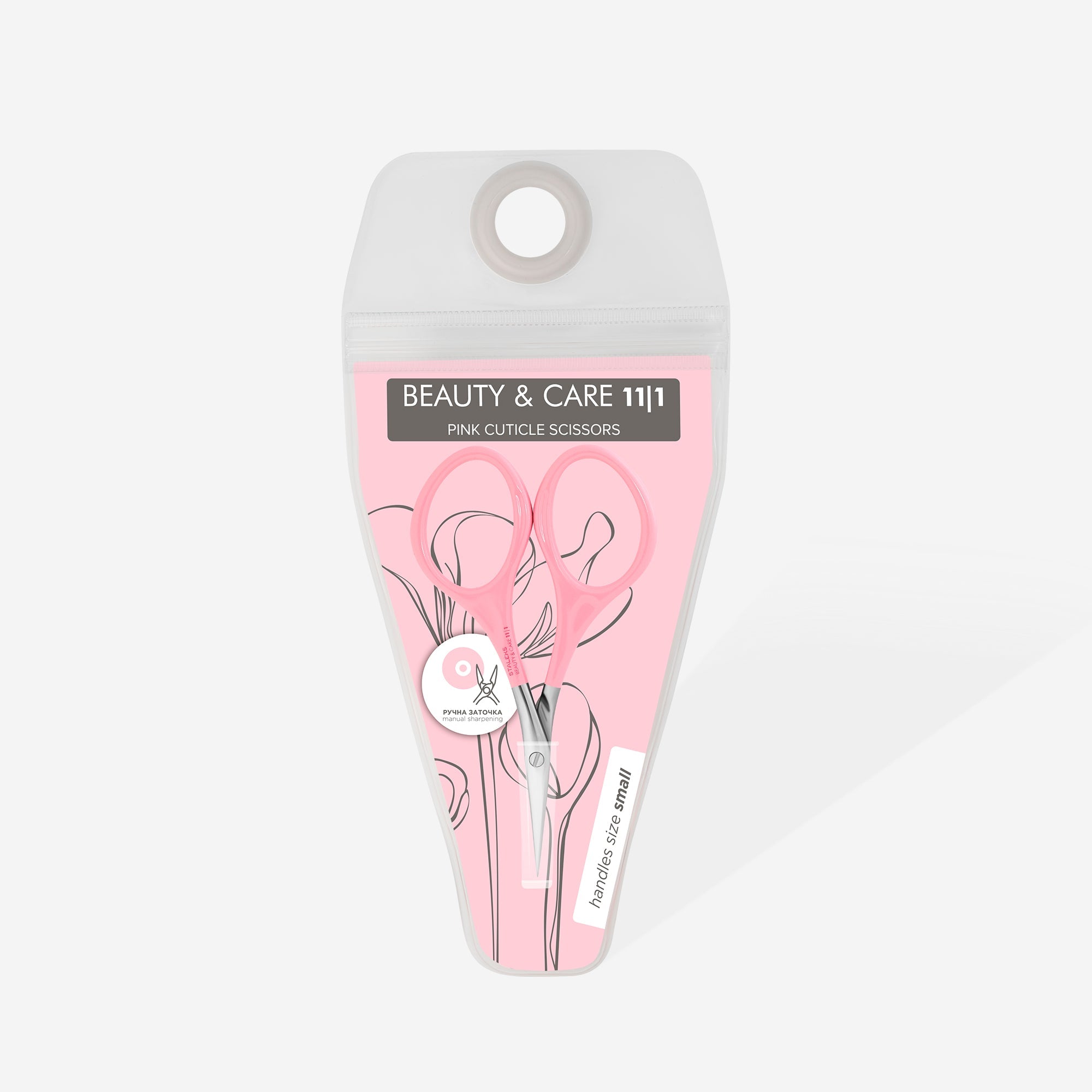 Pink cuticle scissors BEAUTY & CARE 11 TYPE 1