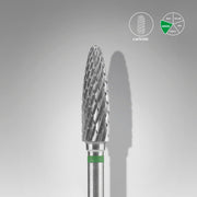 STALEKS EXPERT Carbide nail drill bit corn green, head diameter 4 mm, working part 14 mm