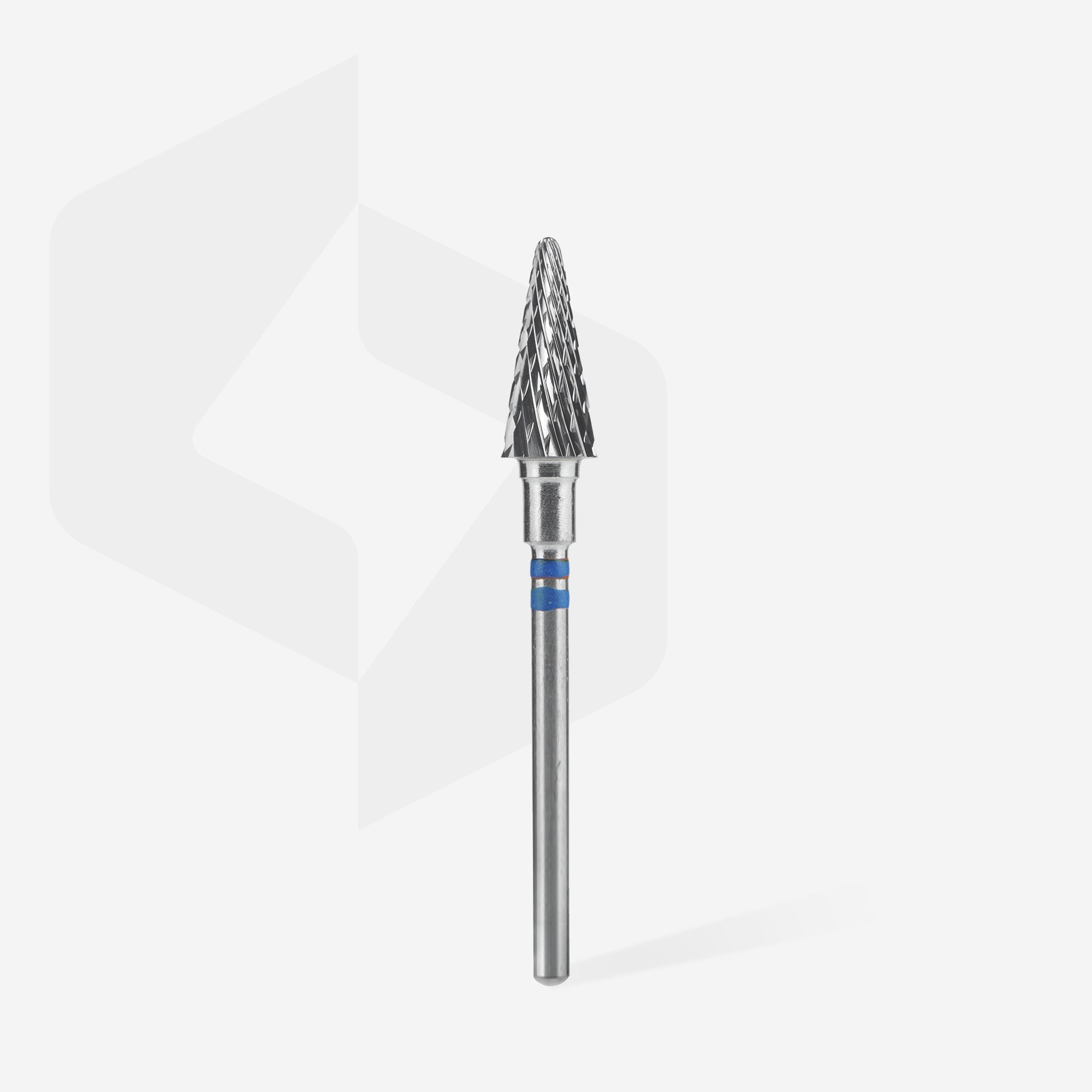 STALEKS EXPERT Carbide nail drill bit for left-handed users cone blue, head diameter 6 mm, working part 14 mm