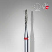 STALEKS EXPERT Diamond nail drill bit flame red, head diameter 1,4 mm, working part 8 mm