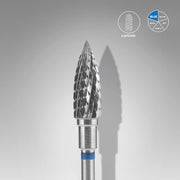 STALEKS EXPERT Carbide nail drill bit flame blue, head diameter 5 mm, working part 13,5 mm