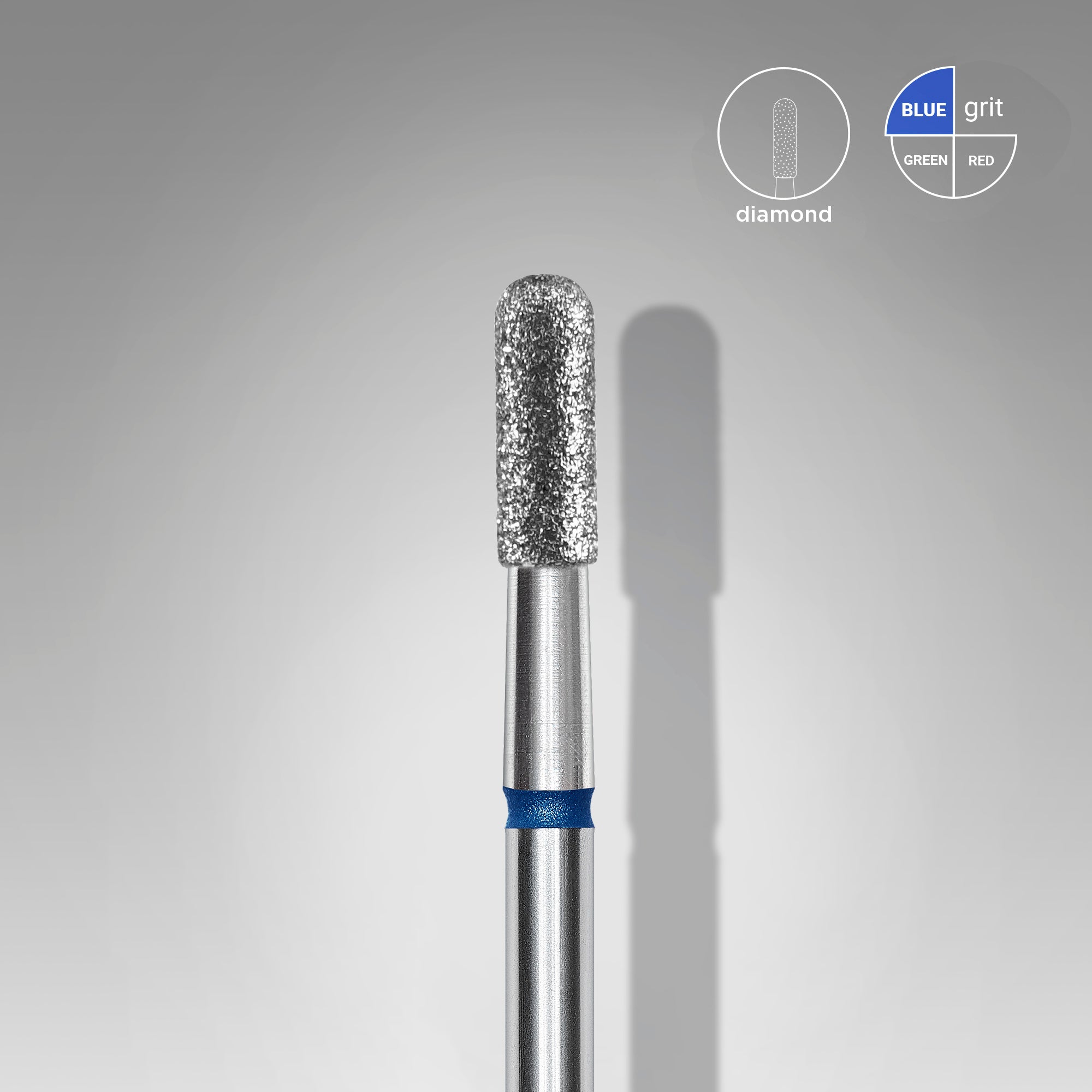 STALEKS EXPERT Diamond nail drill bit rounded cylinder blue, head diameter 2,3 mm, working part 6,5 mm