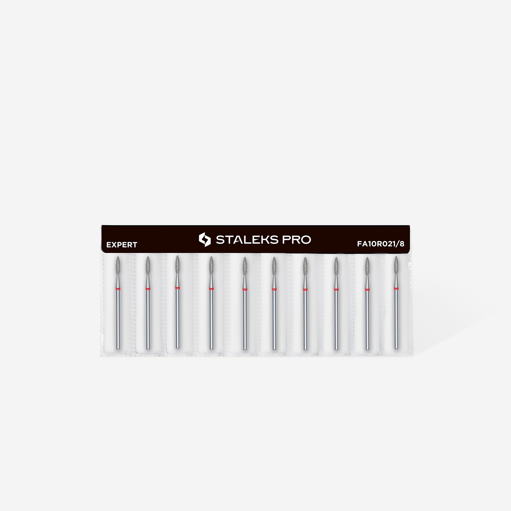 Diamond nail drill bit flame red EXPERT head diameter 2,1 mm / working part 8 mm