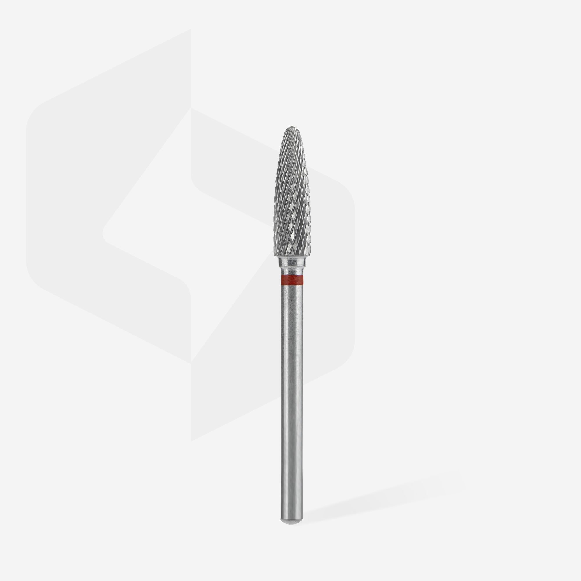 STALEKS EXPERT Carbide nail drill bit corn red, head diameter 4 mm, working part 14 mm