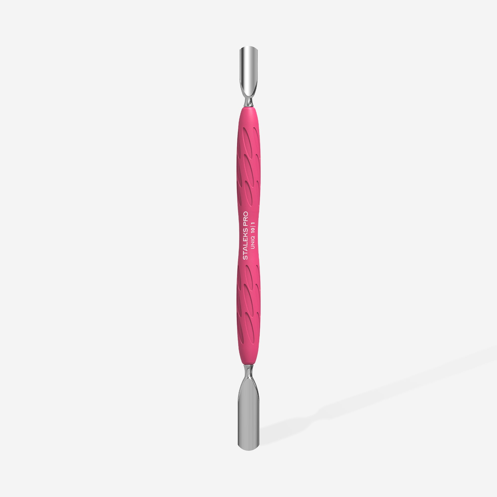 Manicure pusher Gummy  with silicone handle UNIQ 10 TYPE 1 (rounded wide and rounded narrow pusher)