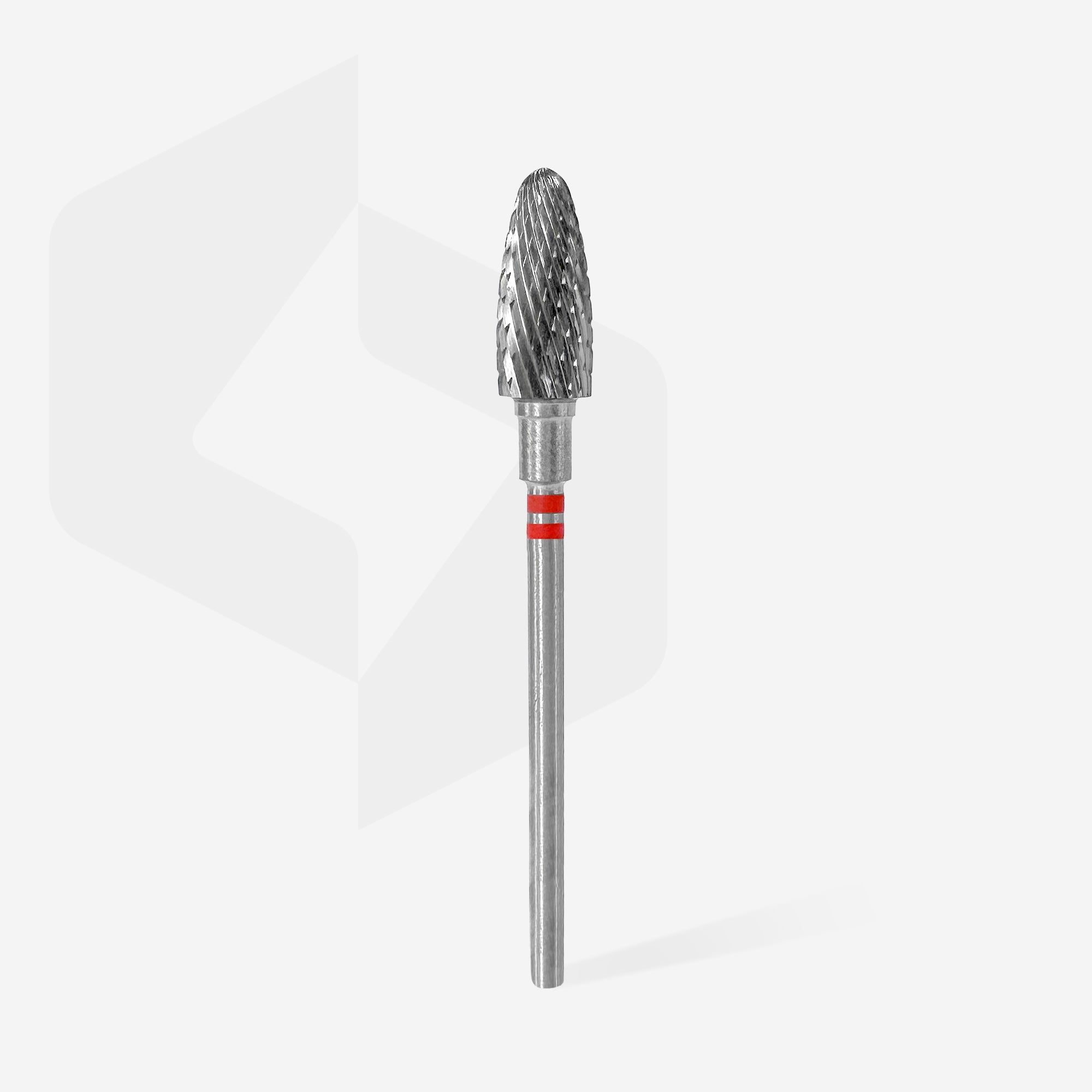 STALEKS EXPERT Carbide nail drill bit for left-handed users corn red, head diameter 6 mm, working part 14 mm