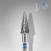 STALEKS EXPERT Carbide nail drill bit for left-handed users cone blue, head diameter 6 mm, working part 14 mm
