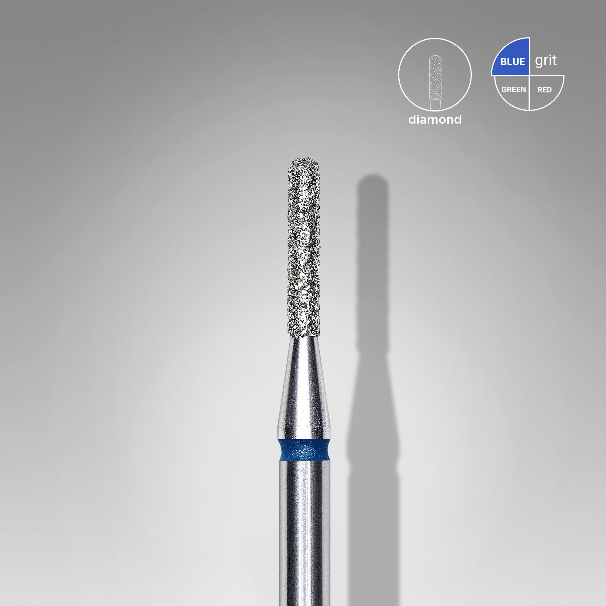 STALEKS EXPERT Diamond nail drill bit rounded cylinder blue, head diameter 1,4 mm, working part 8 mm