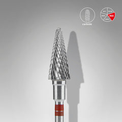 Carbide nail drill bit for left-handed users cone red EXPERT head diameter 6 mm / working part 14 mm