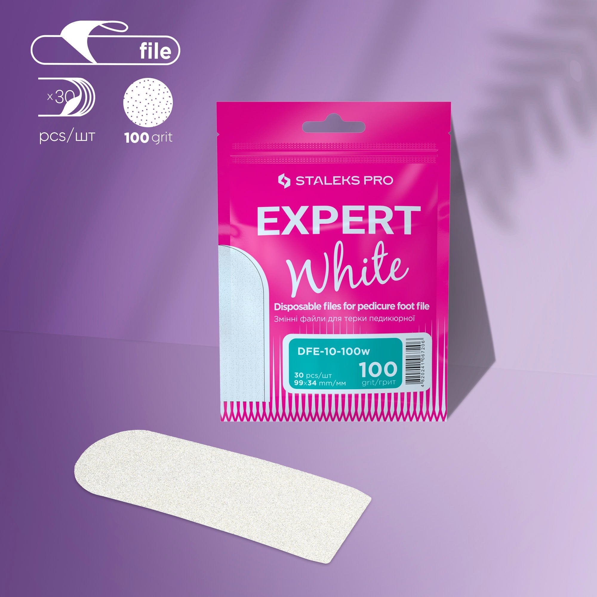 Disposable white files for metal foot file EXPERT 10