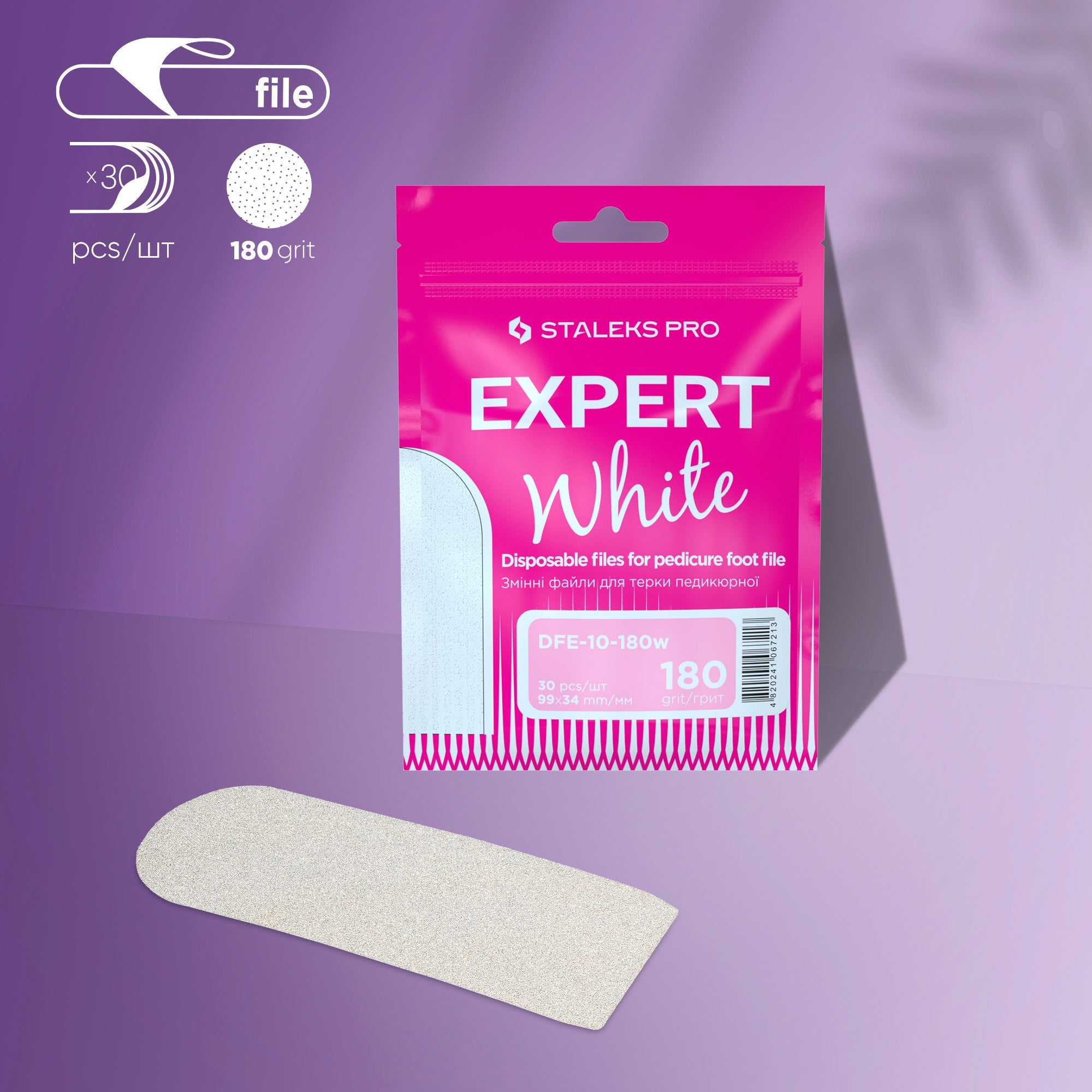 Disposable white files for metal foot file EXPERT 10