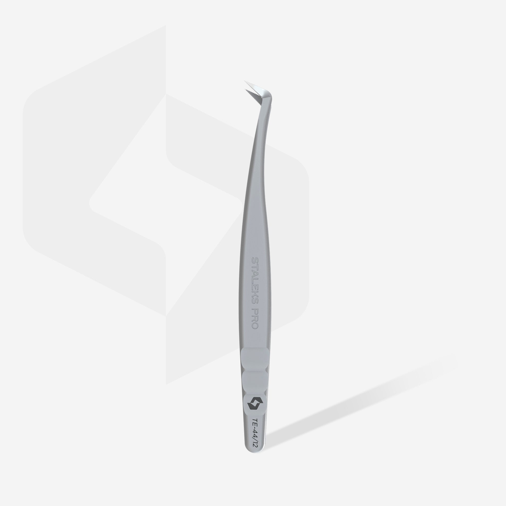 Professional eyelash tweezers with fiber tips EXPERT 44 TYPE 12 (L-shaped, 65')