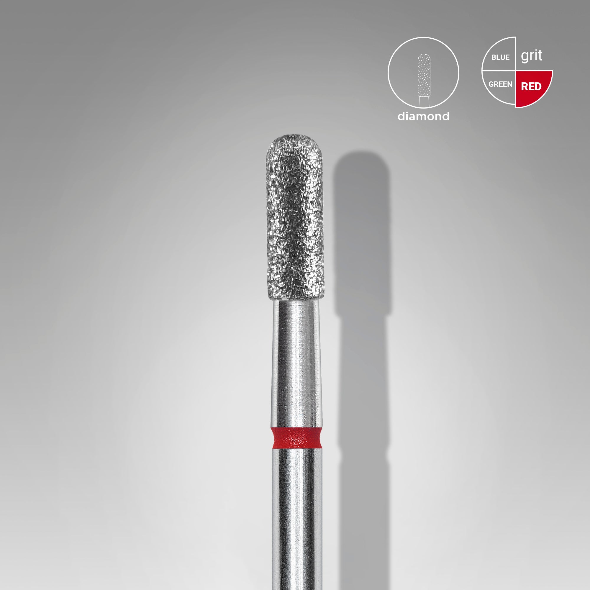 STALEKS EXPERT Diamond nail drill bit rounded cylinder red, head diameter 2,3 mm, working part 6,5 mm