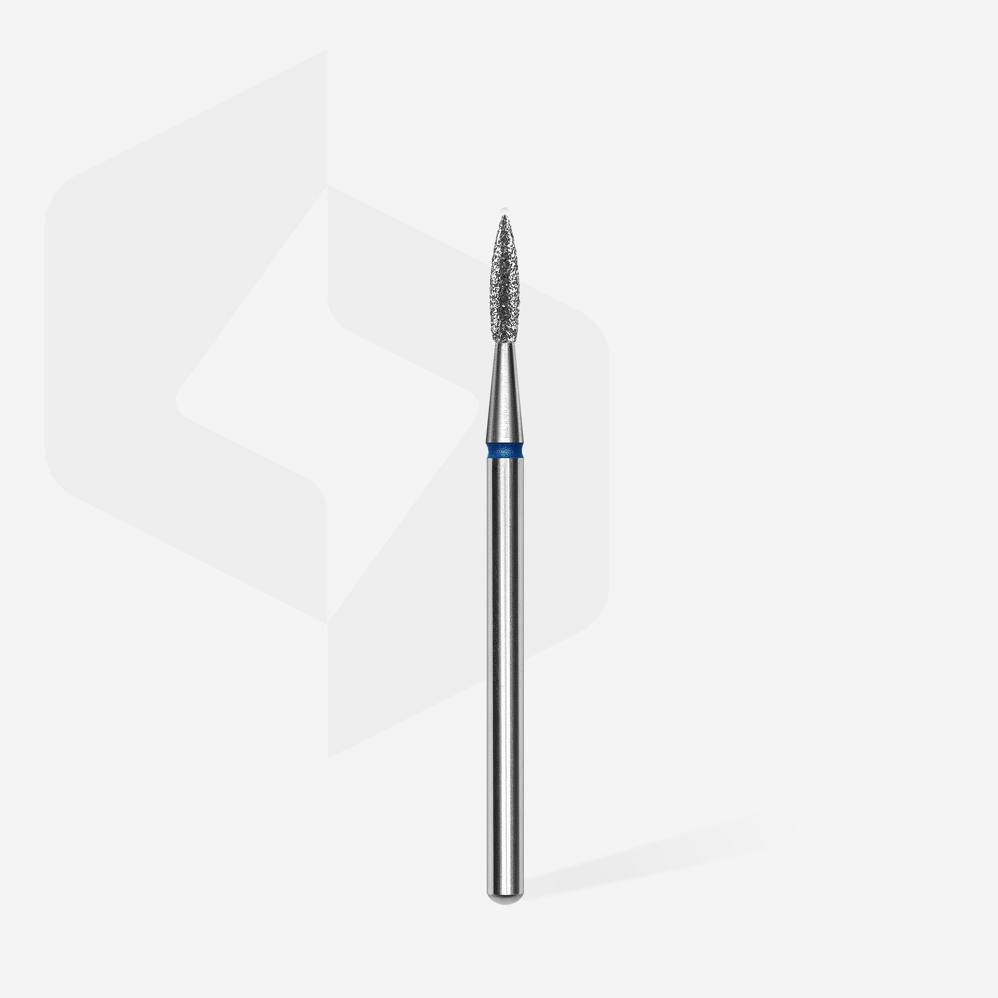 STALEKS EXPERT Diamond nail drill bit pointed flame blue, head diameter 1,8 mm, working part 8 mm