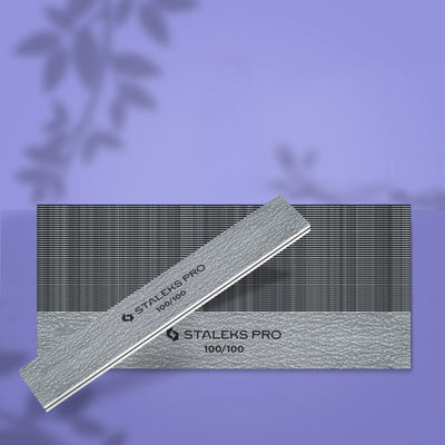 STALEKS Straight wide mineral nail file 100/100 grit (50 pcs)