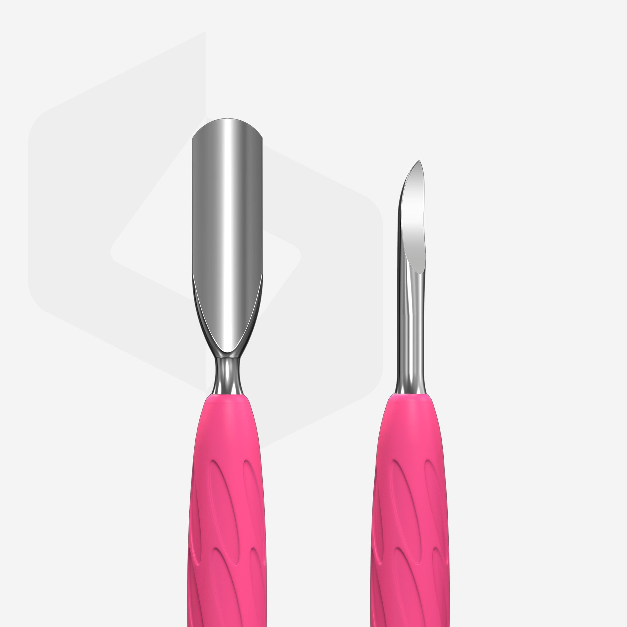 Manicure pusher Gummy with silicone handle UNIQ 10 TYPE 6 (rounded wide pusher and nail cleaner)