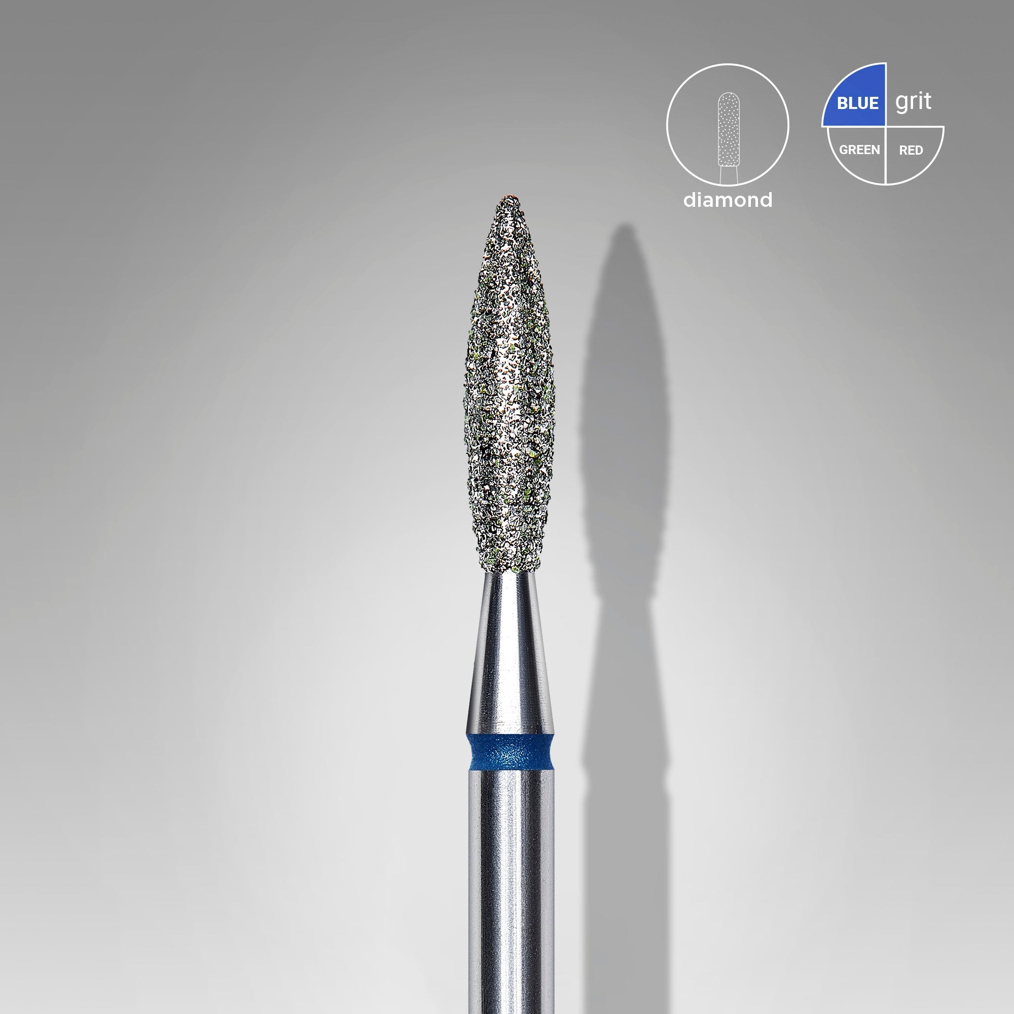 STALEKS EXPERT Fresa diamantada «Llama» azul, diámetro 2,3 mm, parte de trabajo 10 mm