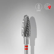 STALEKS EXPERT Carbide nail drill bit for left-handed users corn red, head diameter 6 mm, working part 14 mm
