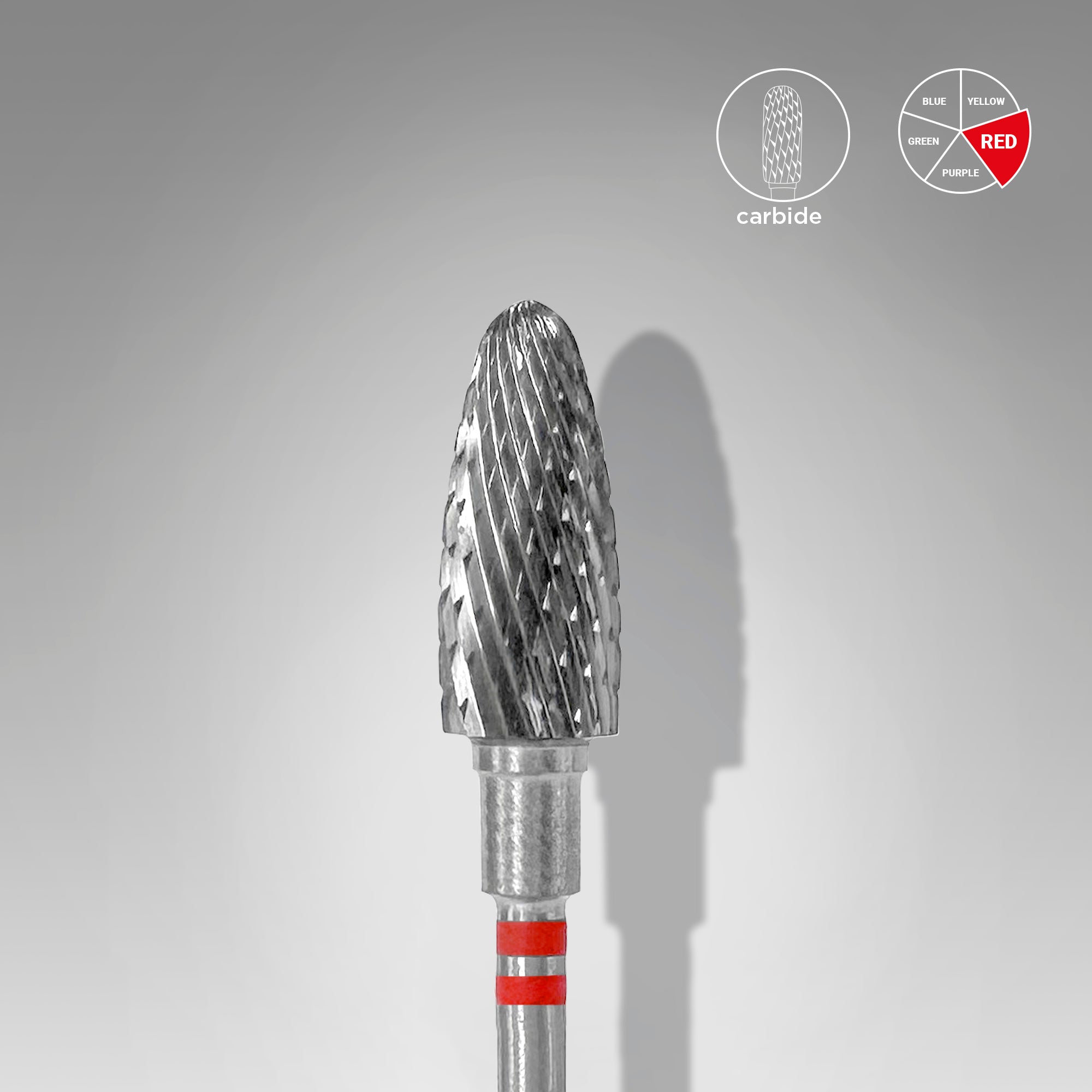 STALEKS EXPERT Carbide nail drill bit for left-handed users corn red, head diameter 6 mm, working part 14 mm