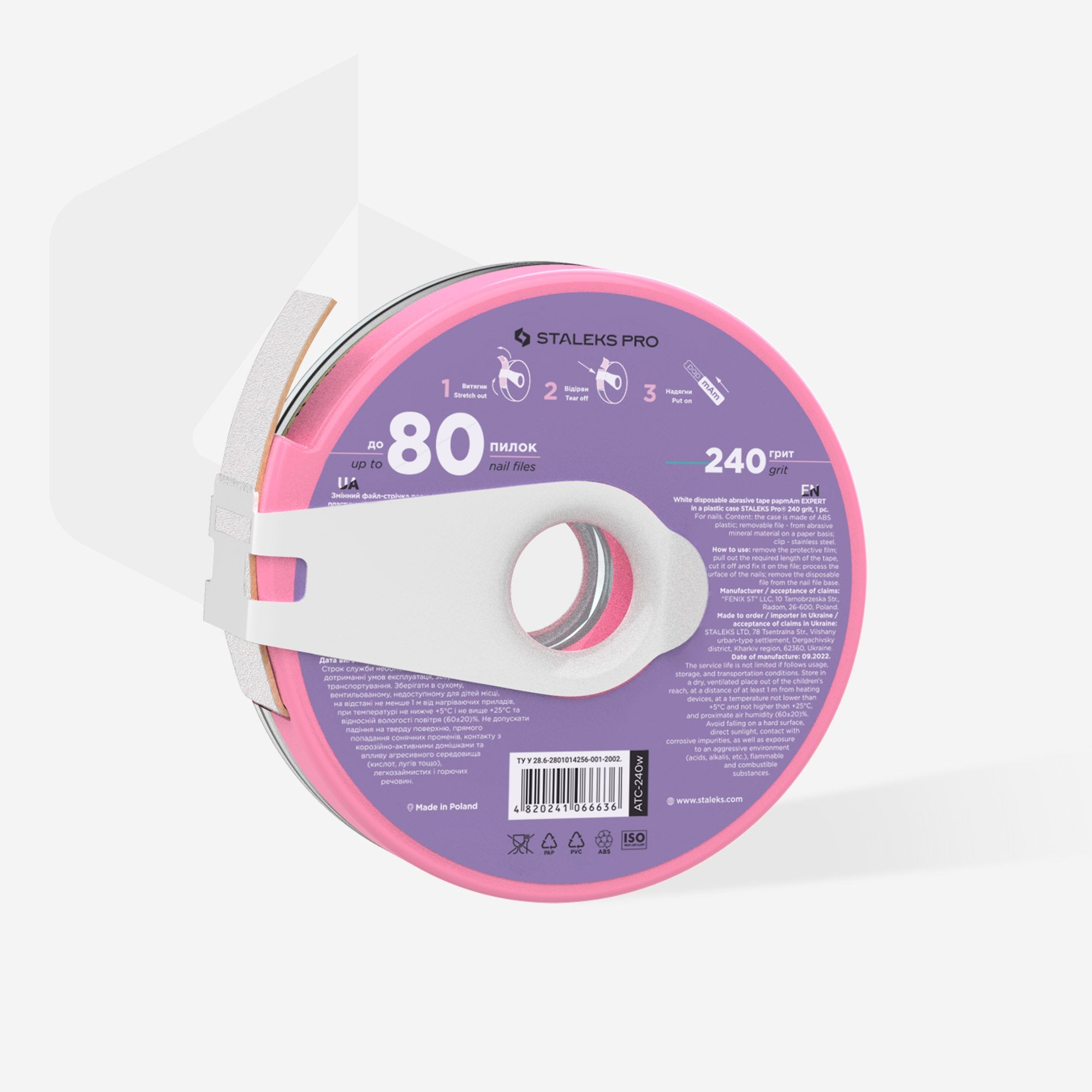 STALEKS EXPERT Donut papmAm Nail files for straight base, 240 grit